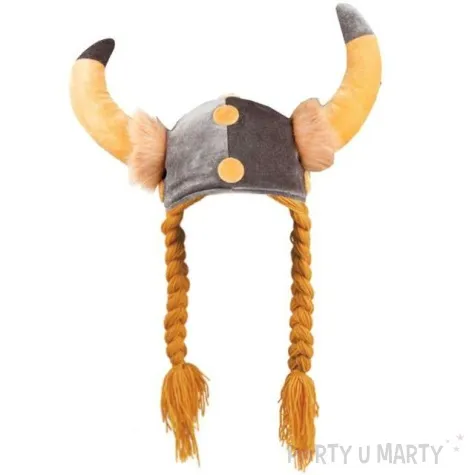 helm wiking z rogami i wlosami boland