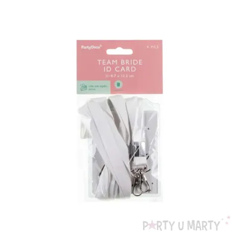 identyfikator team bride smycz wisiorek holder na wieczor panienski 8 7 x 12 5cm 4 szt
