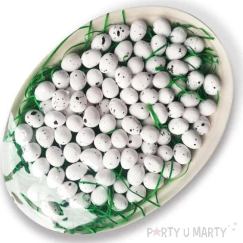 jajka styropianowe biale nakrapiane aliga 1 5x1 8 cm 100 szt