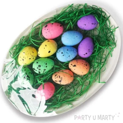 jajka styropianowe kolorowe nakrapiane aliga 3x4 cm 12 szt