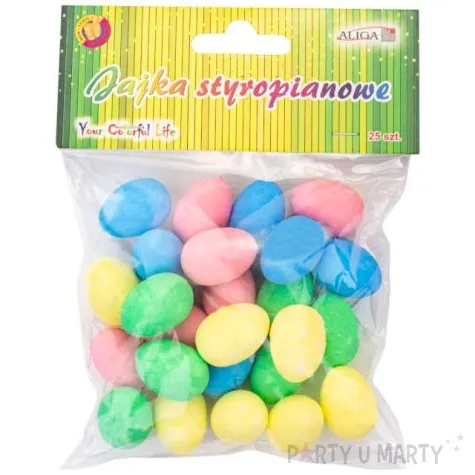 jajka styropianowe kolorowe pisanki mix aliga 2 5cm 25 szt