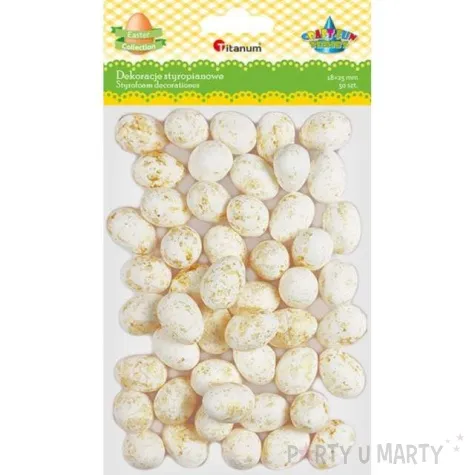 jajka styropianowe nakrapiane zlotem mix titanum 50 szt