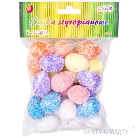 jajka styropianowe pisanki z puchem mix aliga 3 5 cm 25 szt