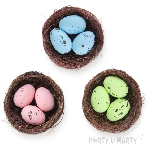 jajka wielkanocne pisanki w gniazdkach partypal 3 szt