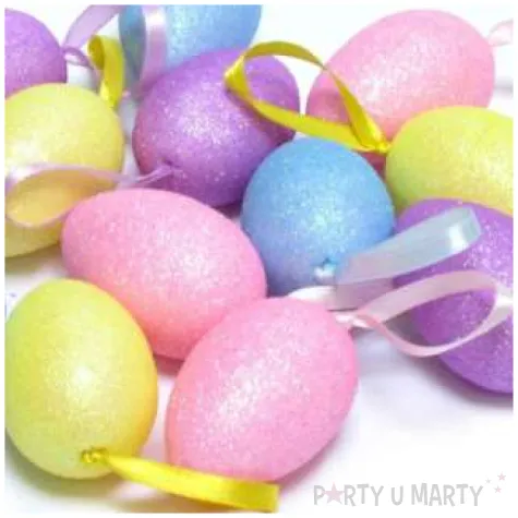 jajka zawieszki brokatowe pisanki arpex 6 cm 12 szt