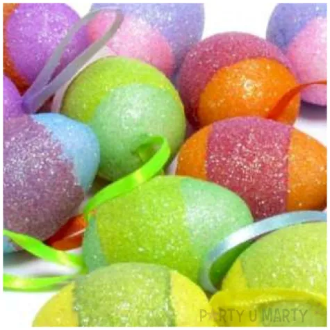 jajka zawieszki brokatowe pisanki w pasy arpex 4 cm 12 szt