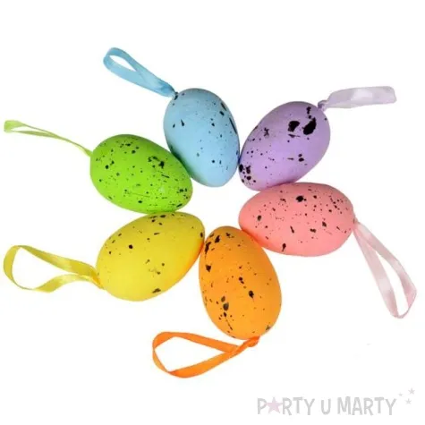 jajka zawieszki nakrapiane kolorowe arpex 6 cm 6 szt