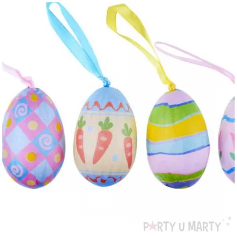 jajka zawieszki pisanki marchewki i kwiatki wielkanocne mix arpex 6 cm 6 szt