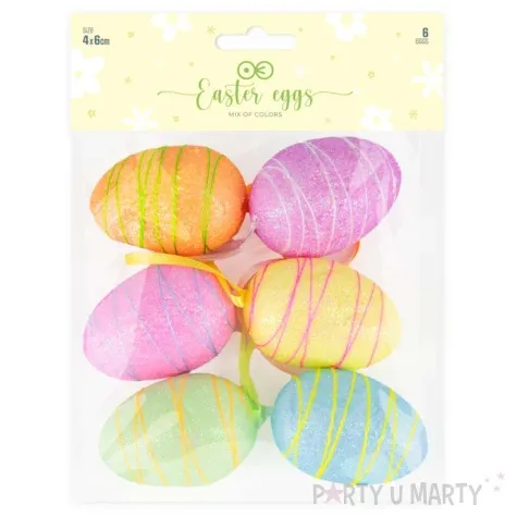 jajka zawieszki pisanki paski partypal 6 szt