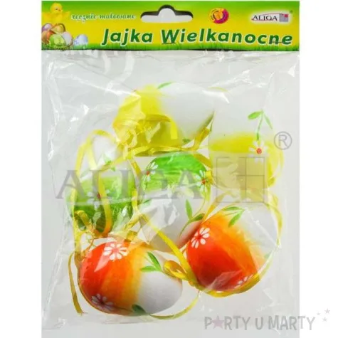 jajka zawieszki recznie malowane w kwiatki mix aliga 6 cm 6 szt