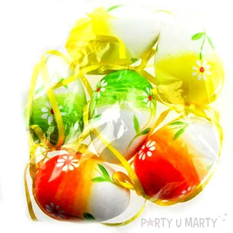 jajka zawieszki recznie malowane w kwiatki mix aliga 6 cm 6 szt
