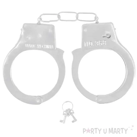 kajdanki party policyjne srebrny partypal