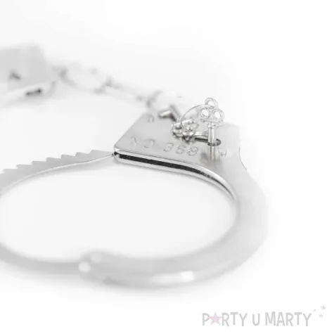 kajdanki party policyjne srebrny partypal