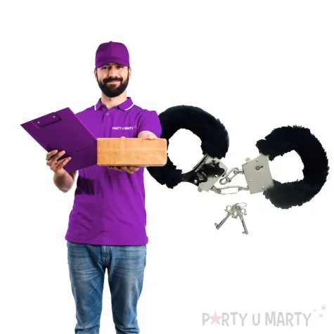 kajdanki party sexy futerko czarne topgift