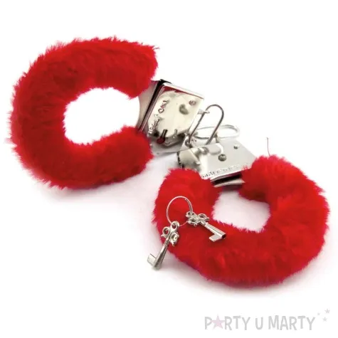 kajdanki party sexy futerko czerwony funnyfashion