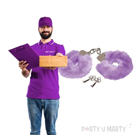 kajdanki party sexy futerko fioletowe topgift