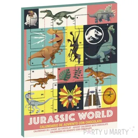 kalendarz adwentowy dinozaury z czekoladkami jurassic words dekora