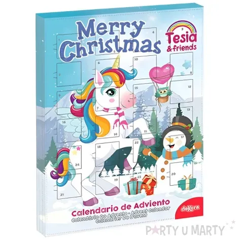 kalendarz adwentowy jednorozec z czekoladkami dekora