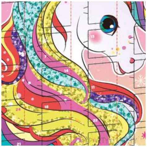 kalendarz adwentowy jednorozec z czekoladkami rozowy dekora