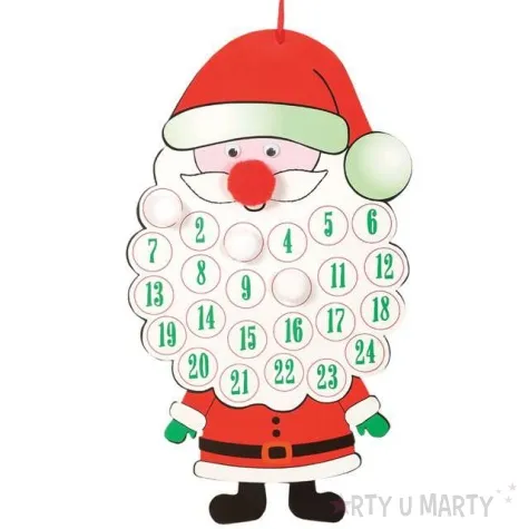 kalendarz adwentowy mikolaj z broda guirca 34 cm
