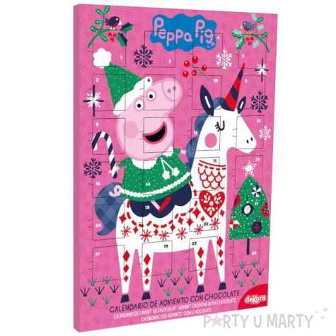 kalendarz adwentowy peppa z czekoladkami rozowy dekora