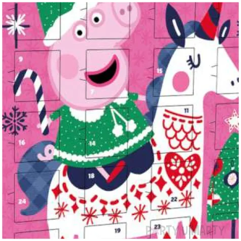 kalendarz adwentowy peppa z czekoladkami rozowy dekora