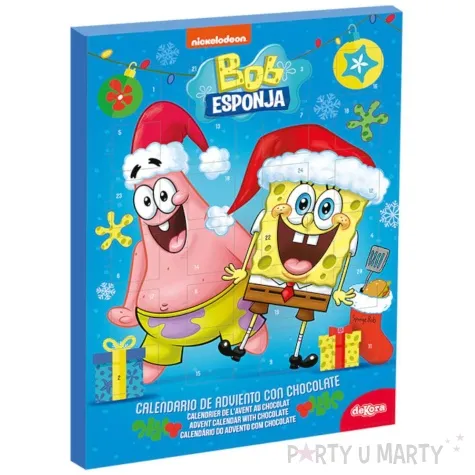 kalendarz adwentowy spongebob z czekoladkami dekora