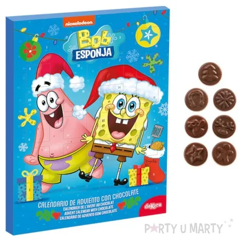 kalendarz adwentowy spongebob z czekoladkami dekora