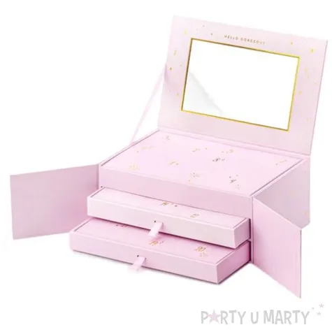 kalendarz adwentowy szkatulka z bizuteria rozowa partydeco