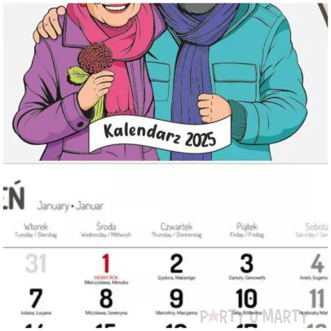 kalendarz prezent na dzien babci i dziadka na wszelki wypadek jest babcia i dziadek 28x30 5 cm