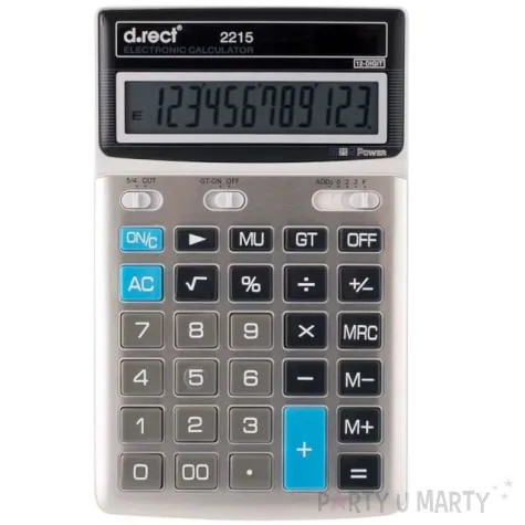 kalkulator biurowy metalic szary d rect no 2215