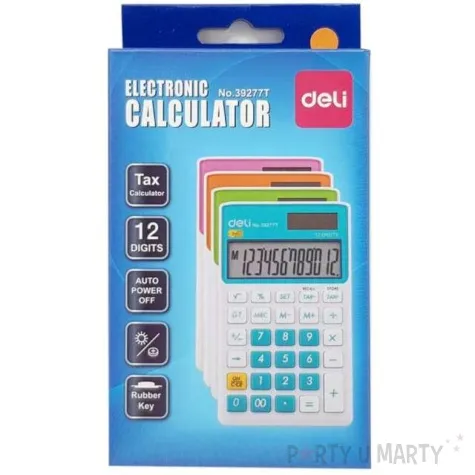 kalkulator kieszonkowy bialo zielony deli 39277t