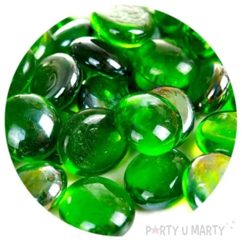 kamienie dekoracyjne plaskie zielone metaliczne czakos 40 szt