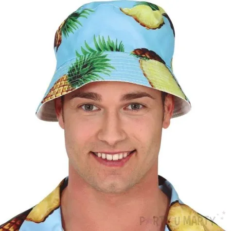 kapelusz ananasy blekitny guirca