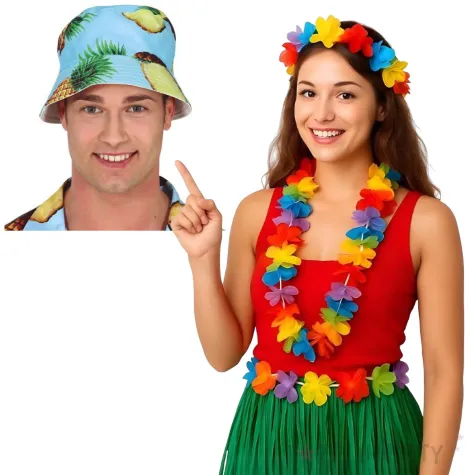 kapelusz ananasy blekitny guirca