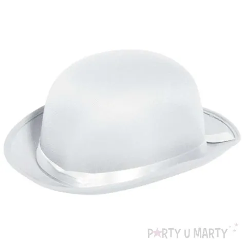 kapelusz bowler bialy folat