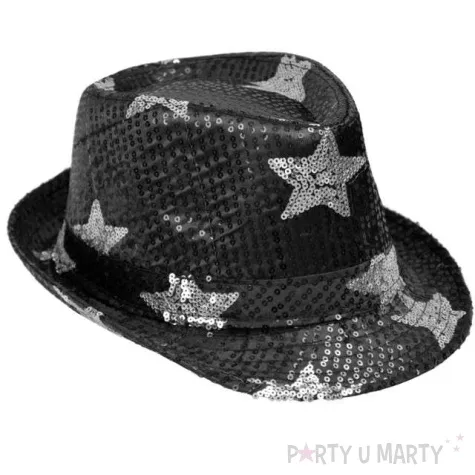 kapelusz cekiny gwiazda czarny arpex