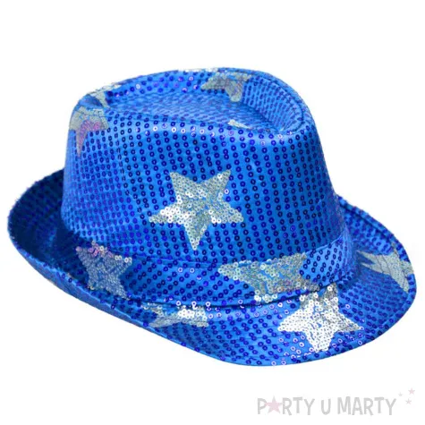 kapelusz cekiny gwiazda niebieski arpex