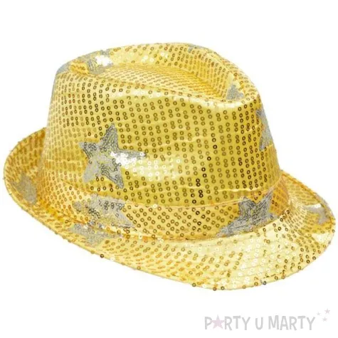 kapelusz cekiny gwiazda zloty arpex