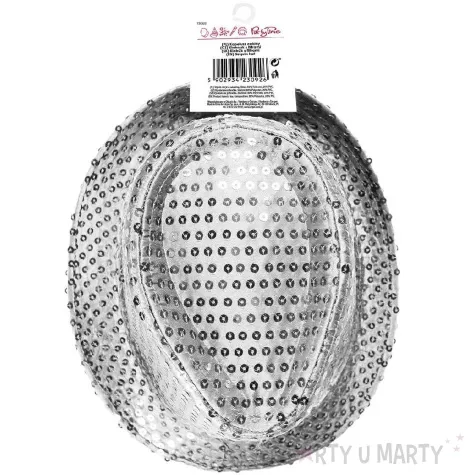 kapelusz cekiny srebrny arpex