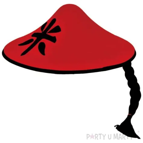 kapelusz chinczyk z wlosami czerwony folat