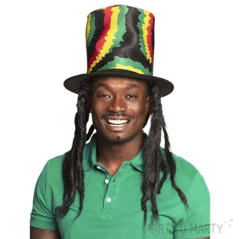 kapelusz cylinder rasta z dredami boland