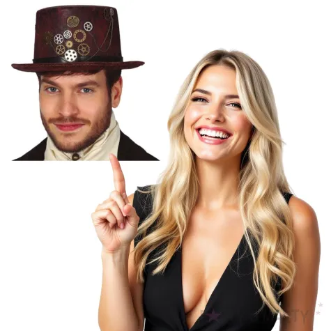 kapelusz cylinder steampunk brazowy guirca