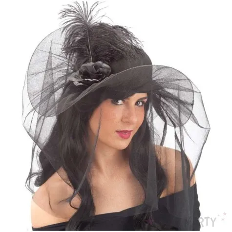 kapelusz czarny wdowa czarny carnival toys
