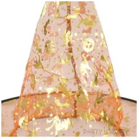 kapelusz czarownica brokatowy pomaranczowa guirca