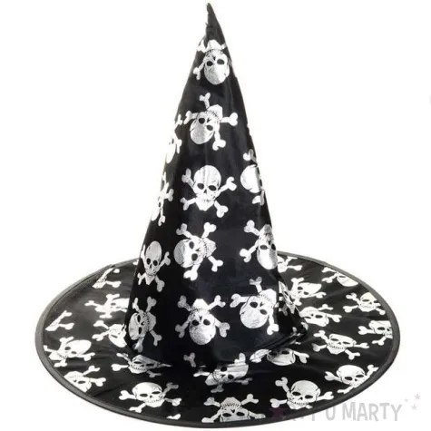 kapelusz czarownica czaszki czarny czakos