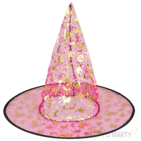 kapelusz czarownica dynie wiedzmy rozowy arpex 39 cm