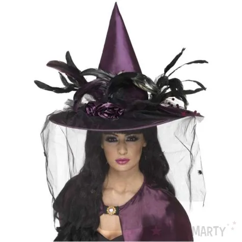 kapelusz czarownica fioletowy smiffys