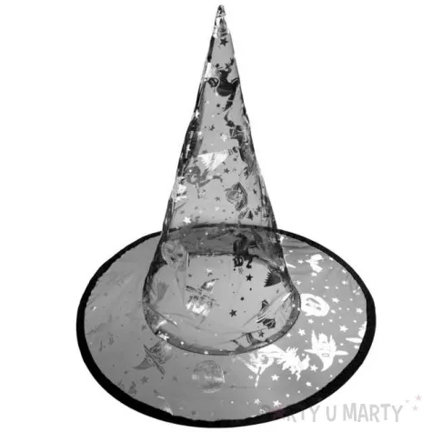kapelusz czarownica srebrny kraszek