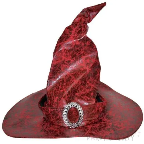 kapelusz czarownica z broszka funny fashion